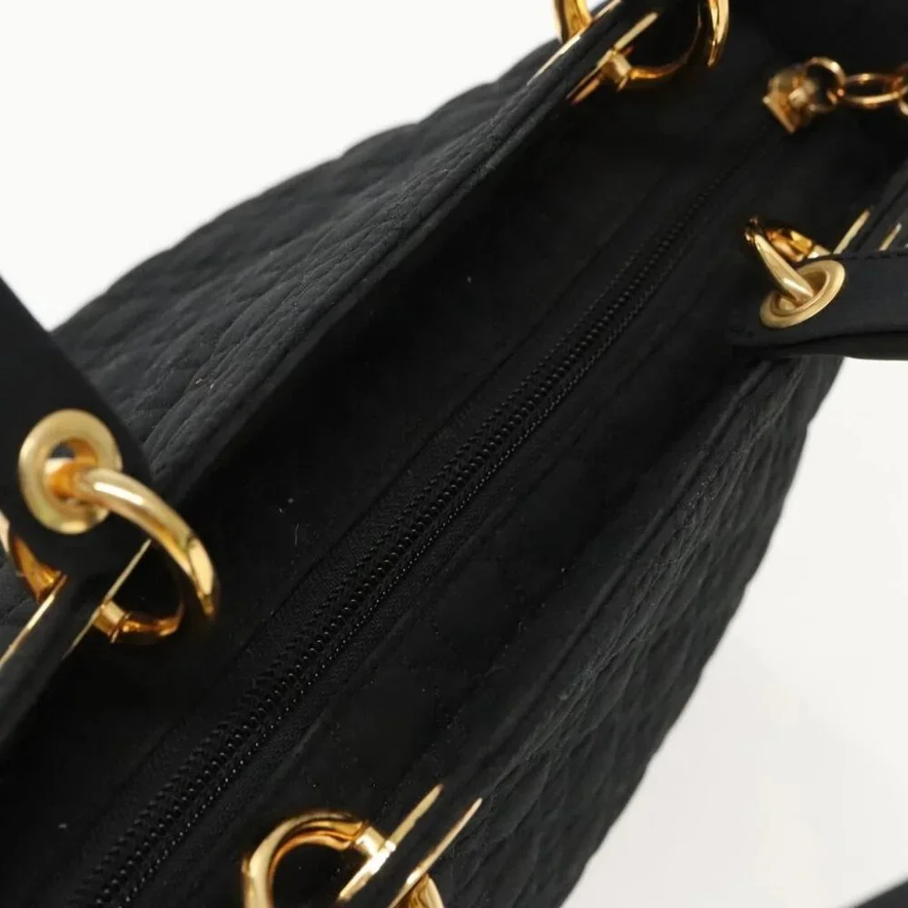Christian Dior Canage Hand Bag Nylon Black Gold - Picture 6 of 14